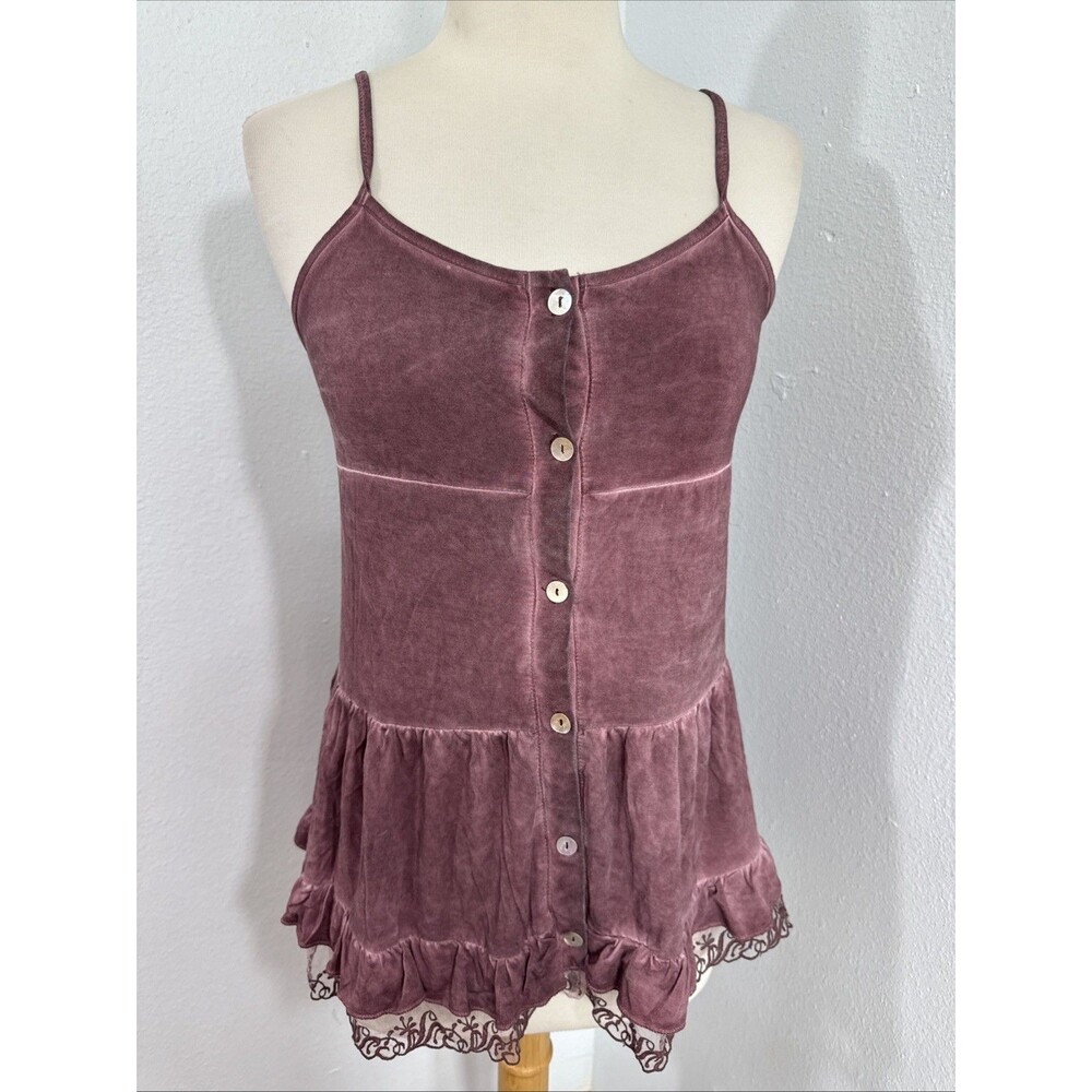 POL Tank Top Womens Small Brown Tiered Babydoll Bella Swan‎ Gunge Feminine Y2K